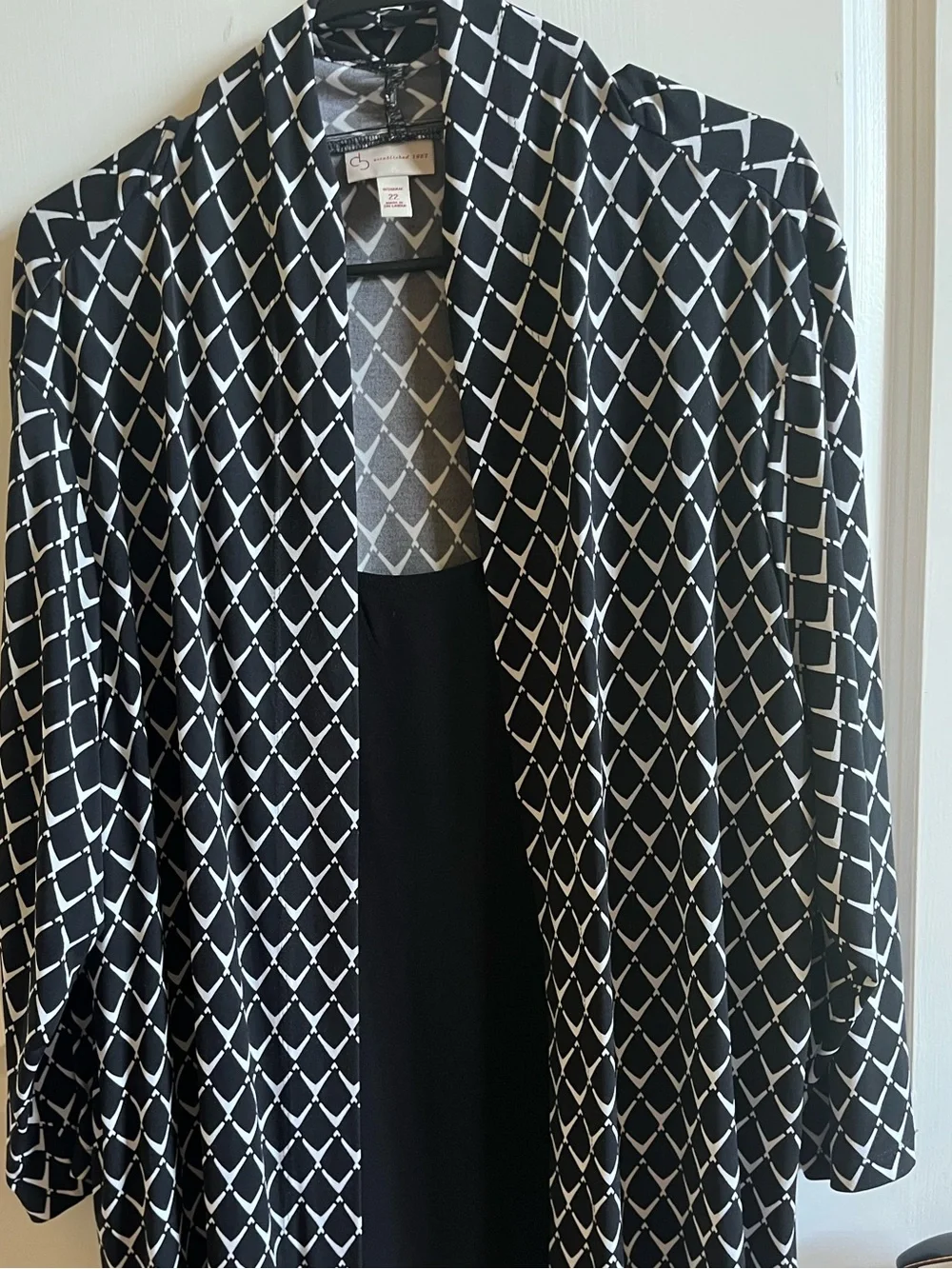 Dress Barn Black & White Geometric Dress, Size 22W